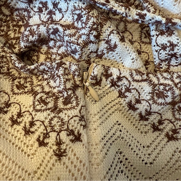 Venus Boho Crochet Maxi Dress Women’s XL Cream Brown Sleeveless Resort Dress - Picture 6 of 8